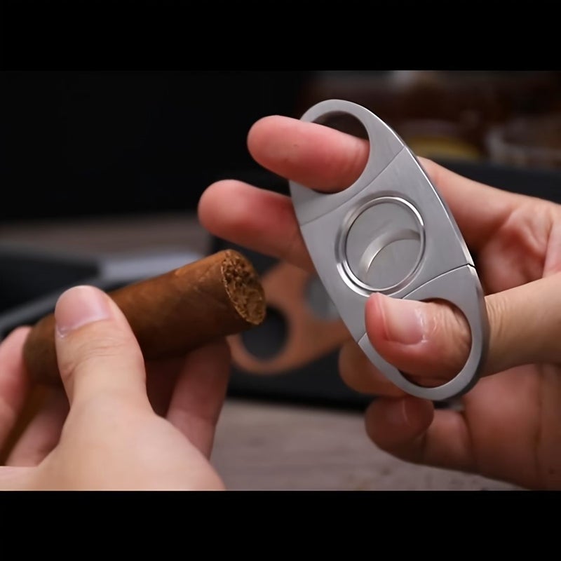 XXL Size Full Steel Double Blade Cigar Scissors Sharp Round Tip - Image 1