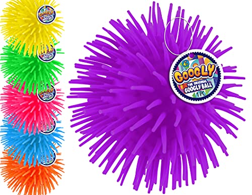 Ja-Ru JARU Googly Puffer Rubber Spike Ball 1 Unit Assorted Soft Squishy Stretchy Tentacles Colorful Fidget Toy for Kids Therapy Party Favor Supply 221631 - Image 1