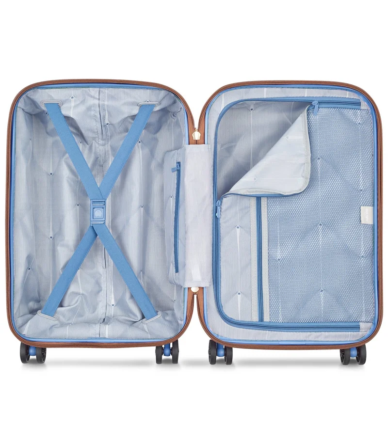 ديلسي _باريس حقيبة سفر كابينة بعجلات قابلة للتوسيع 55 سم - أزرق سماوي
