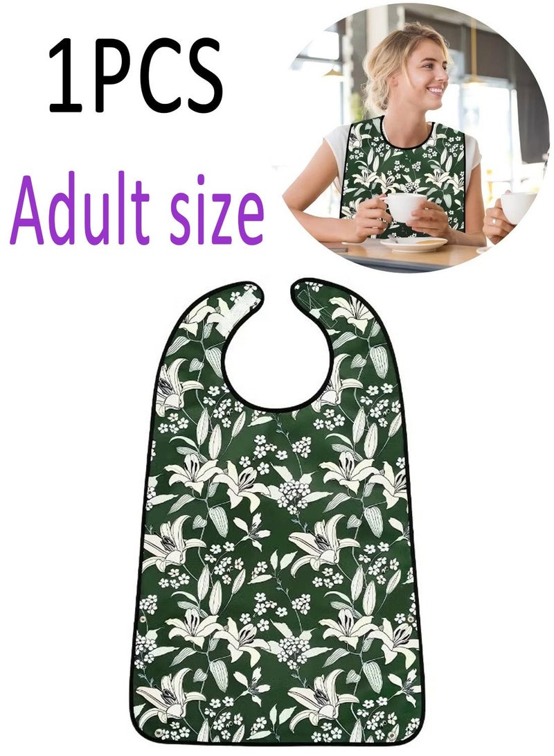 Adult bibs, men's women's bibs for the elderly, waterproof bibs, reusable waterproof clothing protectors, washable bibs, meal clothes protectors - Image 1