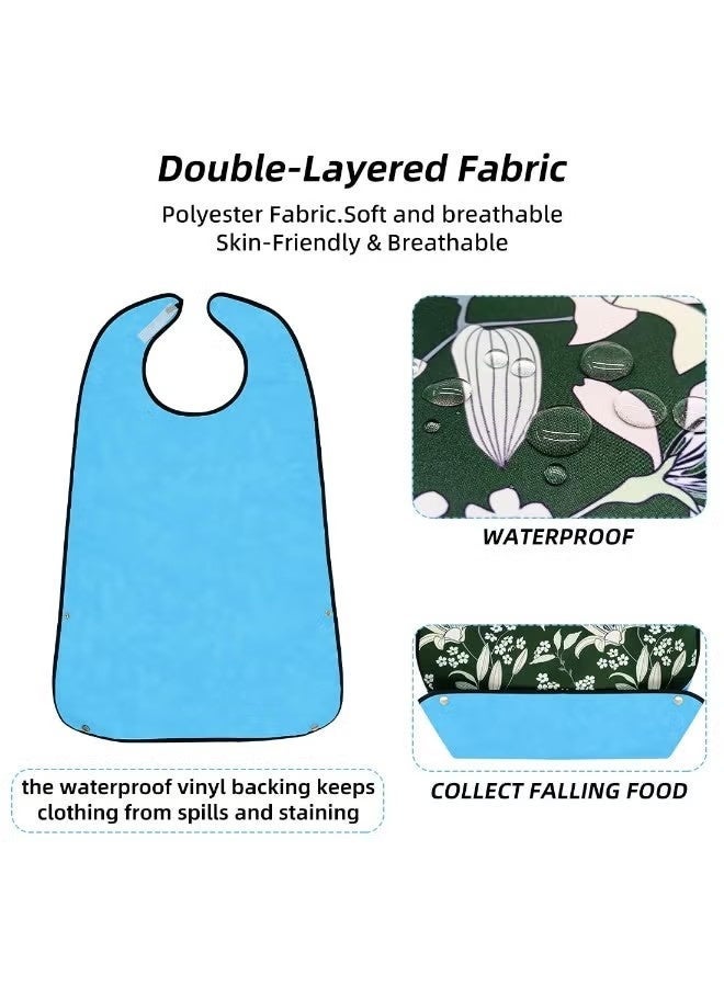 Adult bibs, men's women's bibs for the elderly, waterproof bibs, reusable waterproof clothing protectors, washable bibs, meal clothes protectors - Image 3