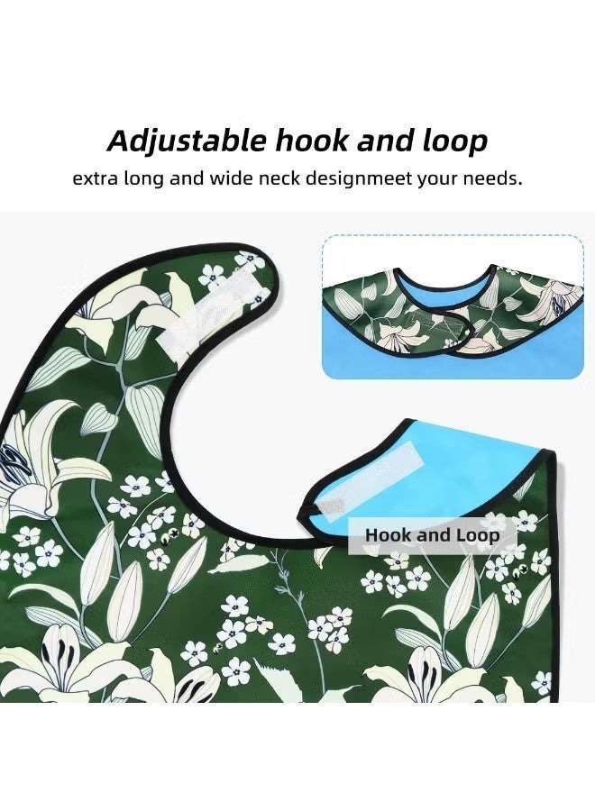 Adult bibs, men's women's bibs for the elderly, waterproof bibs, reusable waterproof clothing protectors, washable bibs, meal clothes protectors - Image 5