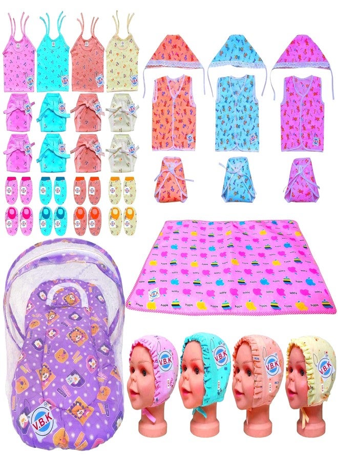 V.B.K® Baby Clothes/Baby Gift Set With Jabla, Nappy, Mitten Booties, Cap and Bedding Set With Mosquito Net, 0 to 6 Months - Image 1