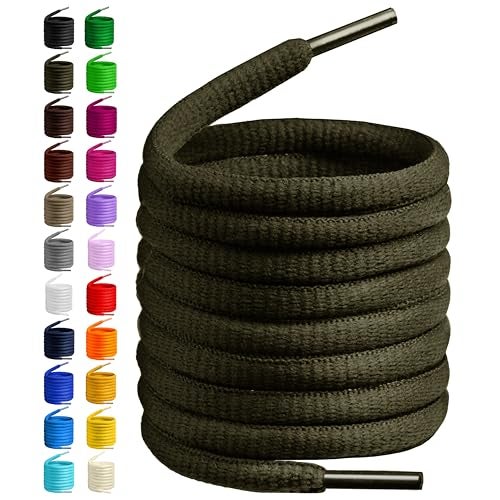 Birch Oval Shoelaces 27 Colors Half Round 1/4" Shoe Laces 4 Different Lengths (29.5" (75cm) - S, Camouflage Green) - Image 5
