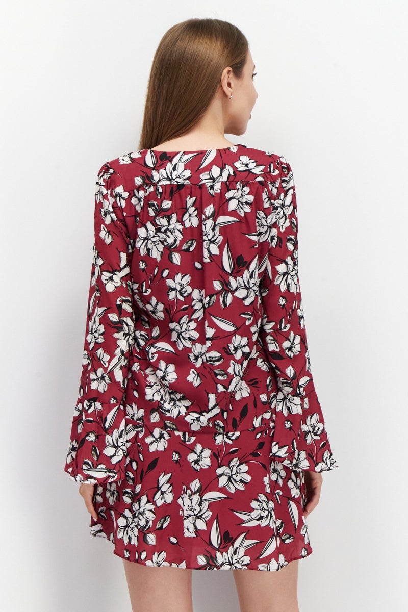 PARKER Women Long Sleeve Ruffle Ditsy Floral Mini Dress, Multicolor - Image 2