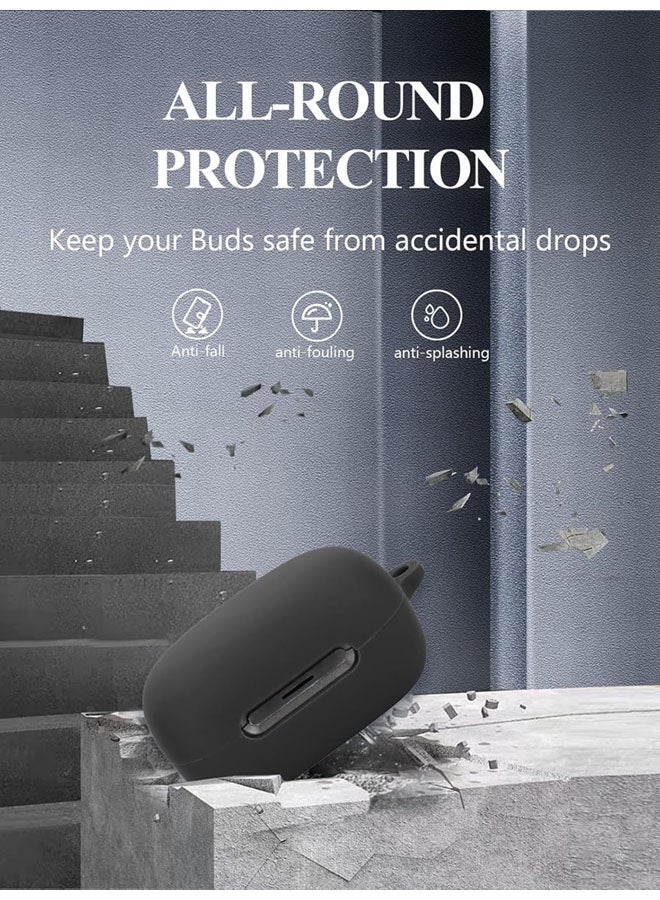 SJet for C40i Case Cover with Cleaner Kit, Soft Silicone Protective Case for Anker Soundcore C40i Case for Women Men, C40i Case Accessories with Keychain (Black) - Image 5