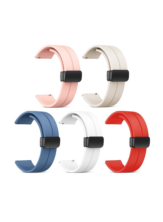 O Ozone (Pack of 5) Silicone Watch Bands Compatible with CMF by Nothing Watch Pro/Watch Pro 2, Magnetic Folding Buckle Adjustable Soft Silicone Sport Replacement Watch Straps for Men Women - Multicolor1 - Image 1