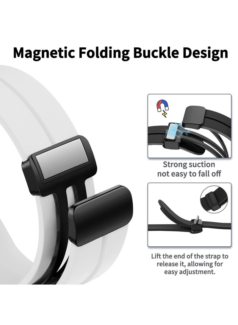 O Ozone (Pack of 5) Silicone Watch Bands Compatible with CMF by Nothing Watch Pro/Watch Pro 2, Magnetic Folding Buckle Adjustable Soft Silicone Sport Replacement Watch Straps for Men Women - Multicolor1 - Image 2