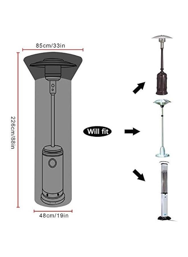 Generic Patio Heater Cover Waterproof with Zipper, Standup Cover for Outdoor Heater Protection with Storage Bag, 87x33x19In  - Image 3
