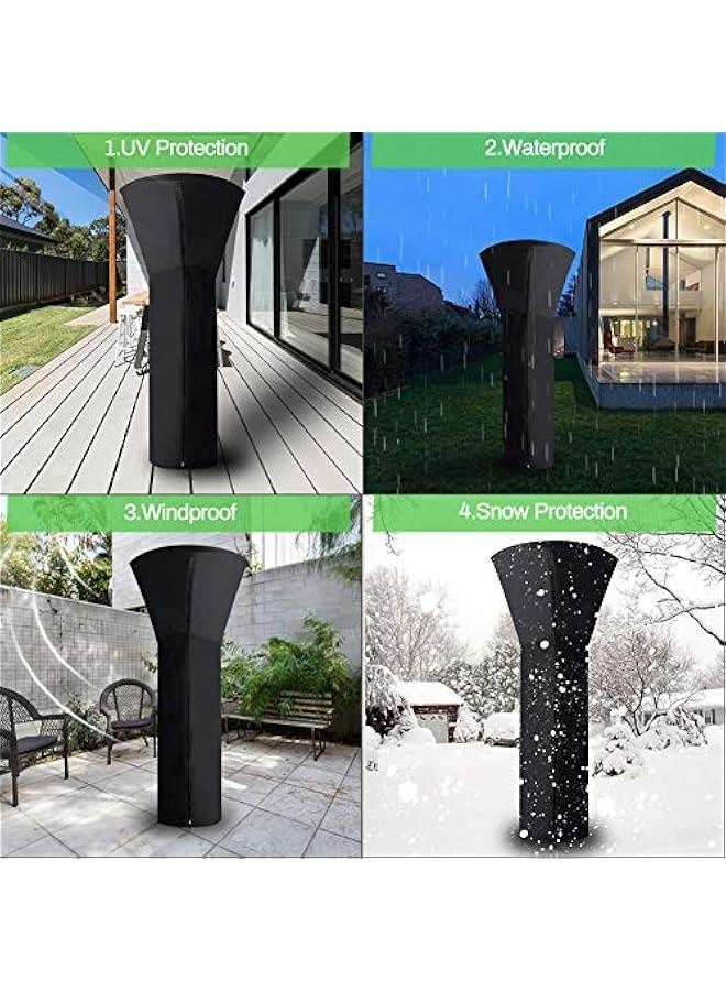 Generic Patio Heater Cover Waterproof with Zipper, Standup Cover for Outdoor Heater Protection with Storage Bag, 87x33x19In  - Image 2