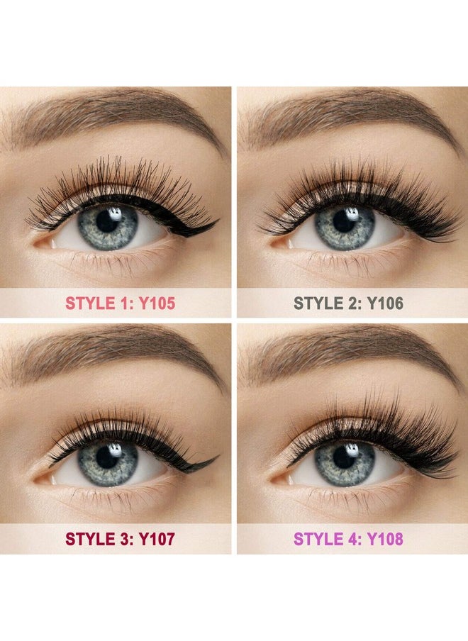MAGEFY - Eyelashes 20 Pairs 4 Style Faux Mink Lashes Natural Look False Lashes Handmade Reusable Soft Fake Eyelashes (20 Pairs + Portable Boxes) - Image 1