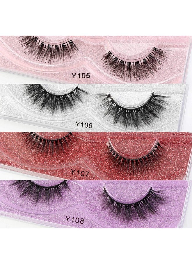 MAGEFY - Eyelashes 20 Pairs 4 Style Faux Mink Lashes Natural Look False Lashes Handmade Reusable Soft Fake Eyelashes (20 Pairs + Portable Boxes) - Image 1