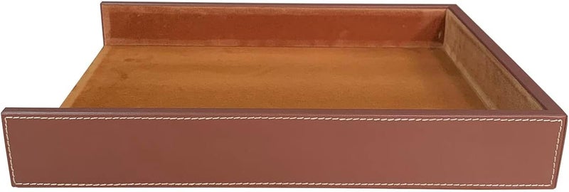 Dacasso Rustic Brown Leather Letter Tray - Image 5