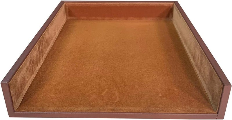 Dacasso Rustic Brown Leather Letter Tray - Image 2