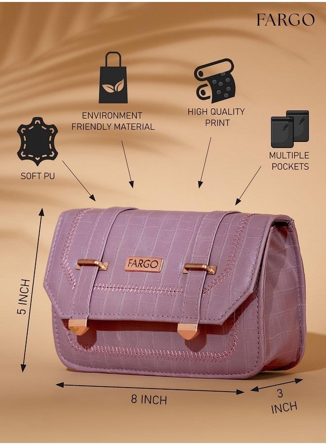 Fargo Leatherette Shoulder Sling Bags For Women's Ladies (Pink) - Image 4