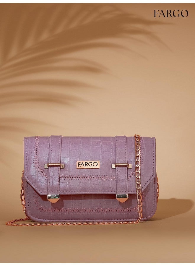 Fargo Leatherette Shoulder Sling Bags For Women's Ladies (Pink) - Image 5