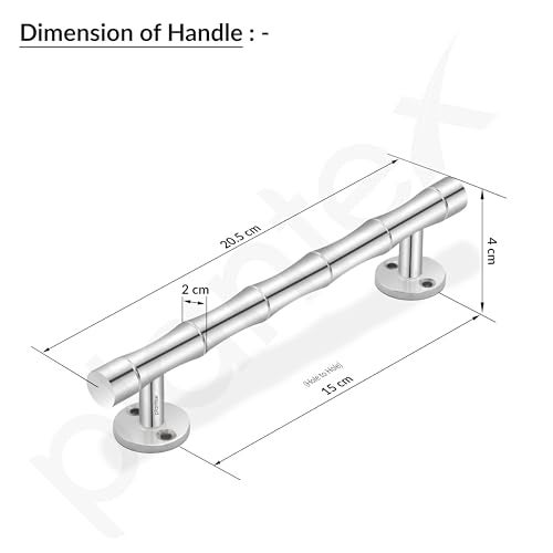 Plantex 8 Inch Heavy-Duty Stainless Steel Door Handle for Main Door/Pull Push Main Door Handle/3 Years Warranty Pack of 1 (S-140, Chrome) - Image 3