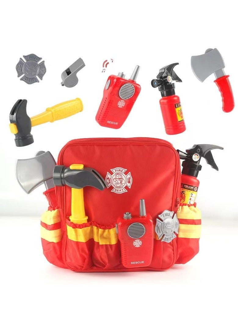 Firefighter Toys Cosplay Kids Play House Sam's Equipment Simulation Fire Extinguisher Backpack Rich Accessories  - Image 1