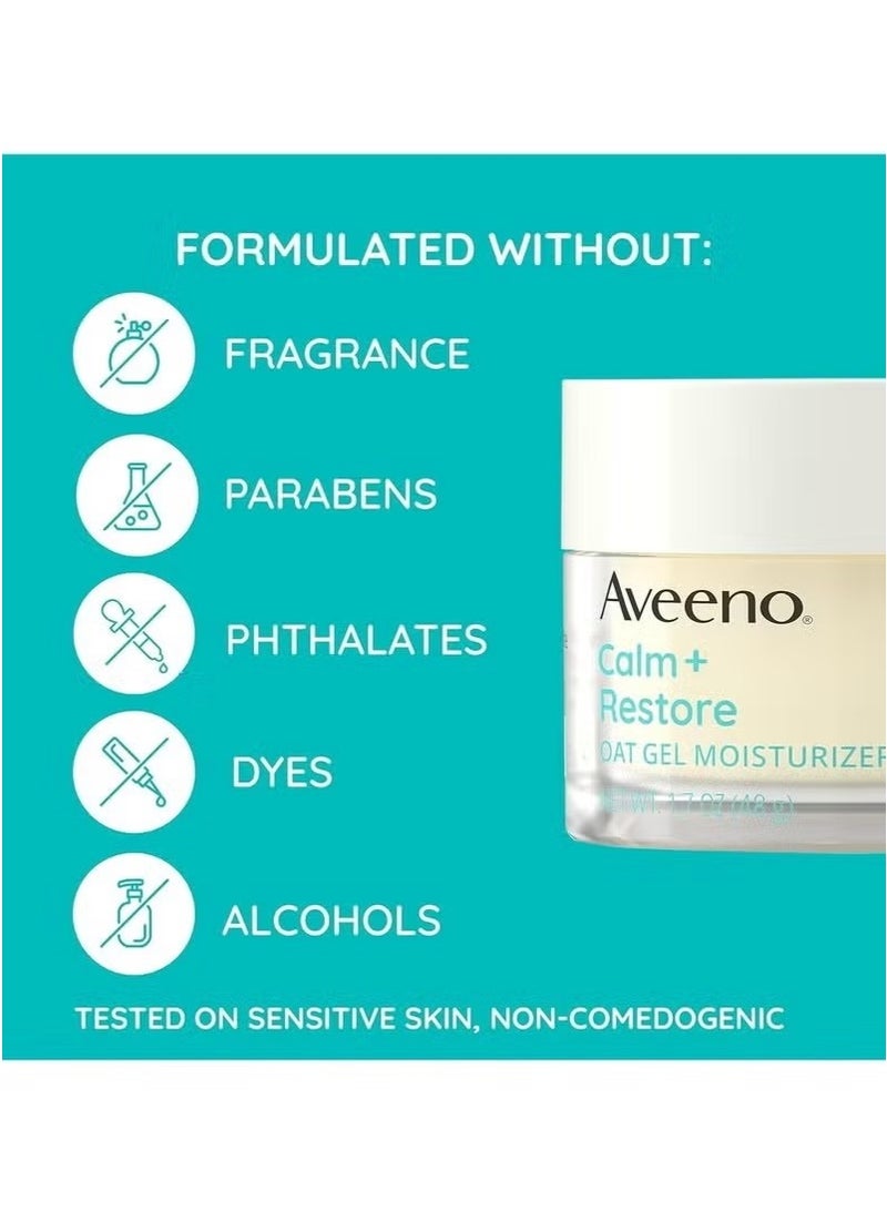 كالم + استعادة الشوفان هلام مرطب للوجه ، للبشرة الحساسة ، سريع الامتصاص ، يحتوي على الشوفان و feverfew بروبيوتيك مهدئا هلام كريم خفيف ، لا رائحة ، هيبوالرجينيك ، 1.7 أوقية - Image 3