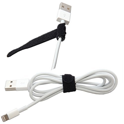 ENVISIONED Reusable Cable Ties 1/2" x 8" for Cable Management and Organizing Cords - 30 Pack Bundled with 2 Bonus Cinch Straps (Black) - Image 2