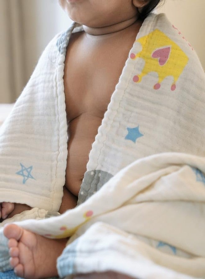 Doctor Towels, Bamboo Baby Swaddle Wrap for New Born, Muslin Towel for Baby, 75 x 75 cm, 300 GSM, Pack of 1 Towels for Newborn, Soft Baby Towels for 0 to 2 Years (Princess)