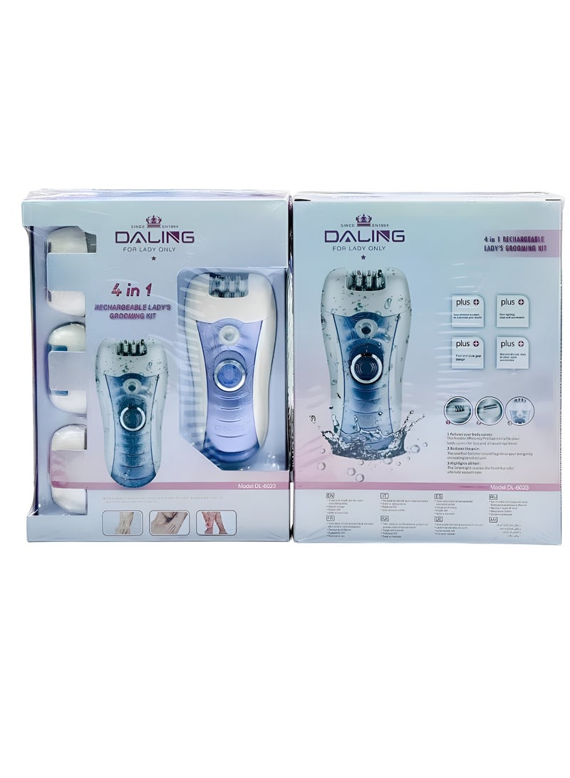 دالينغ مجموعة العناية النسائية القابلة لإعادة الشحن 4 في 1 لمناطق الجسم المختلفة للاستخدام الجاف والرطب - Image 1