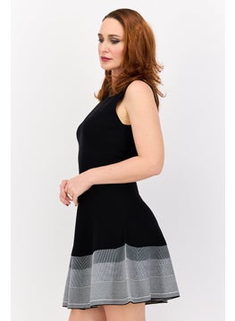 ESPRIT Women Textured Mini Dress, Black  - Image 2