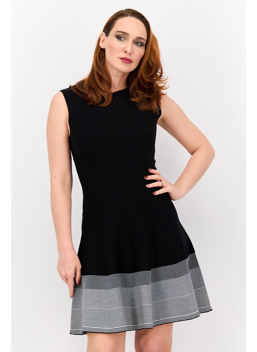 ESPRIT Women Textured Mini Dress, Black  - Image 1