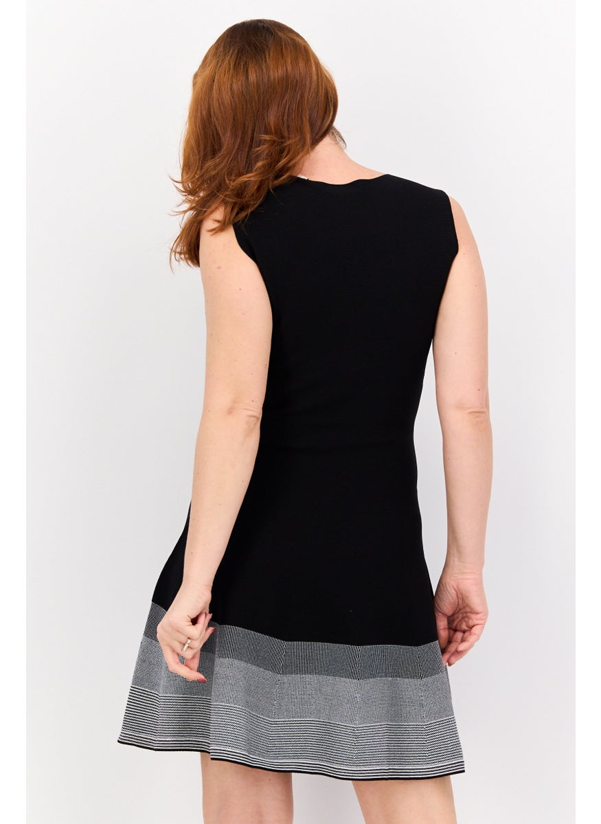 ESPRIT Women Textured Mini Dress, Black  - Image 3