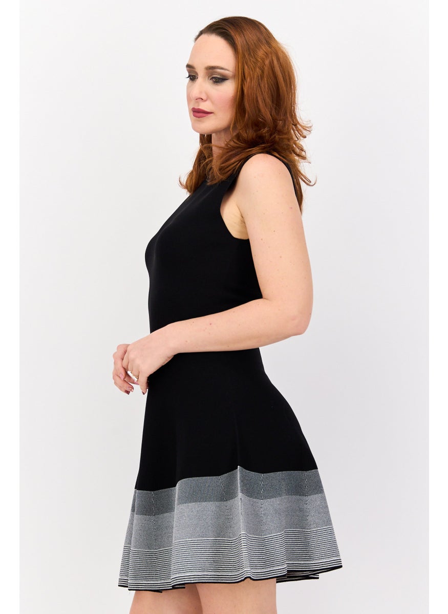 ESPRIT Women Textured Mini Dress, Black  - Image 2