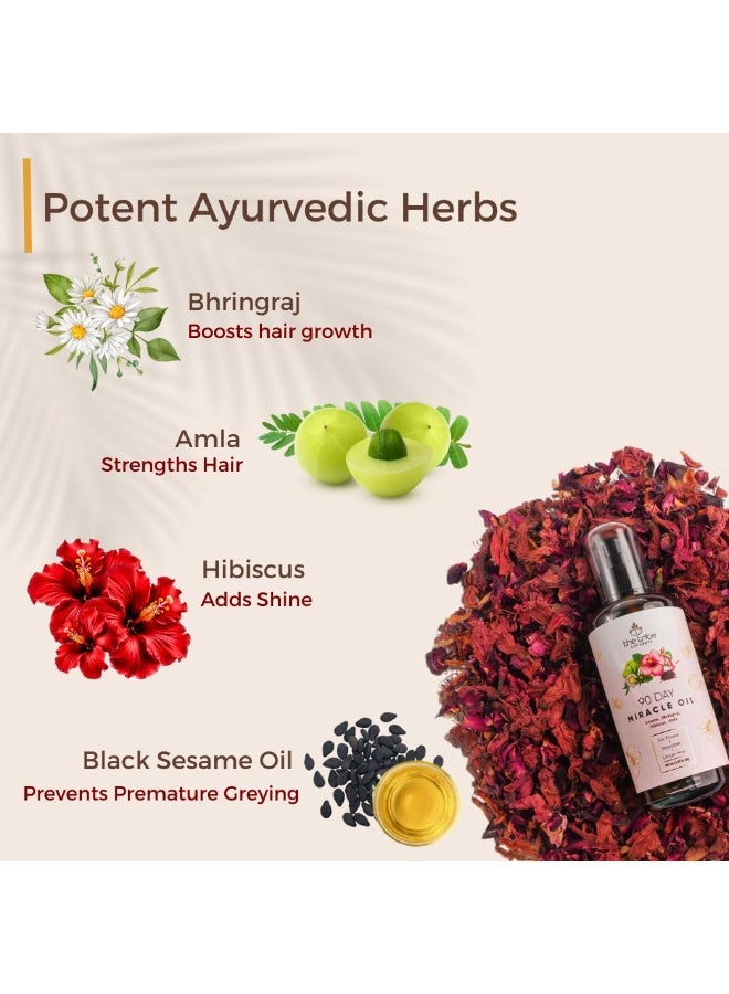 The Tribe Concepts 90 Day Miracle Hair Growth Oil - 100 ml, Anti Hairfall Oil for Breakage, Hair Fall Control Oil contains Bhringraj, Hibiscus & Amla Oil For Hair. - Image 3
