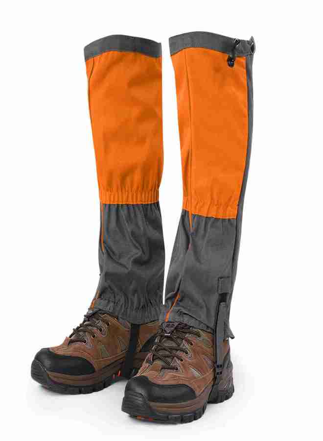 1 Pair Outdoor Waterproof Sports Climbing Hiking Legging Gaiters Shoe Boots Cover Orange - Image 3