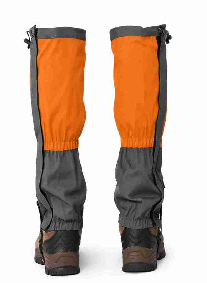 1 Pair Outdoor Waterproof Sports Climbing Hiking Legging Gaiters Shoe Boots Cover Orange - Image 4