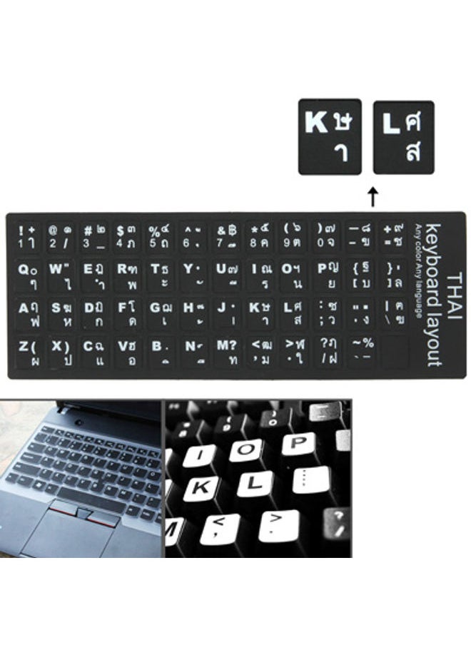 BURAQ Thai Learning Keyboard Layout Sticker for Laptop / Desktop Computer Keyboard(Black)  - Image 1