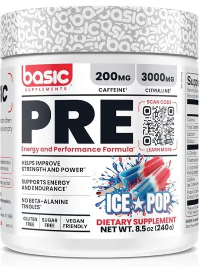 Basic Supplement Ice Pop Basic Pre Workout 240G - Image 1