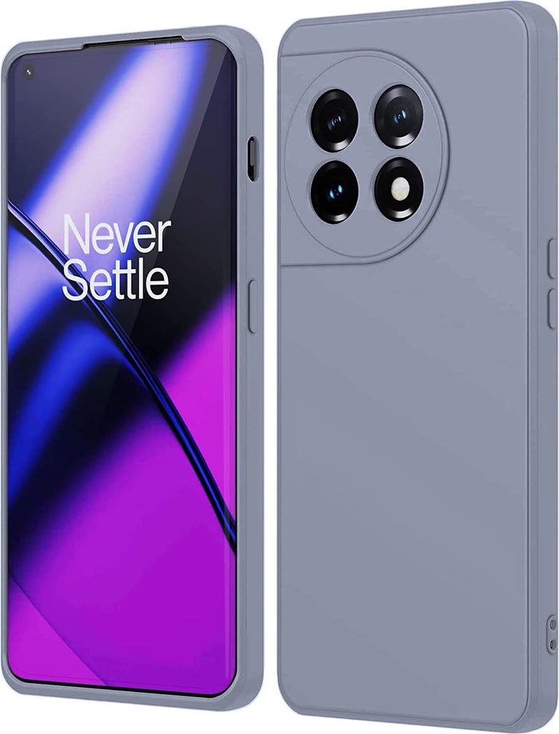 DIZORO Compatible with Oneplus 11r 5G Premium Designer Lightweight Mobile Accessories Trendy Back Cover with Upgraded Square Edges for Camera Protection Shockproof Flexible Silicone (Lavender Grey) - Image 1
