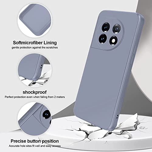 DIZORO Compatible with Oneplus 11r 5G Premium Designer Lightweight Mobile Accessories Trendy Back Cover with Upgraded Square Edges for Camera Protection Shockproof Flexible Silicone (Lavender Grey) - Image 4