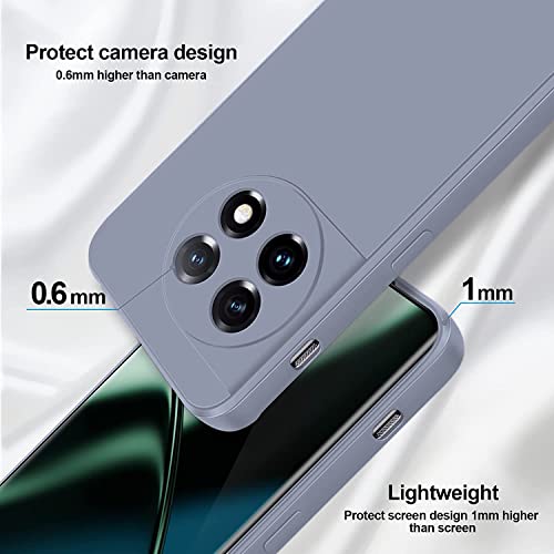 DIZORO Compatible with Oneplus 11r 5G Premium Designer Lightweight Mobile Accessories Trendy Back Cover with Upgraded Square Edges for Camera Protection Shockproof Flexible Silicone (Lavender Grey) - Image 3