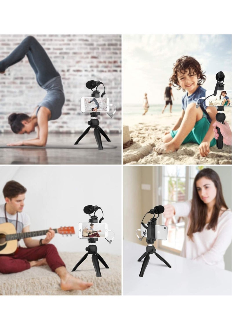 Vlogging Live Streaming Kit With Microphone Tripod Black - Image 4