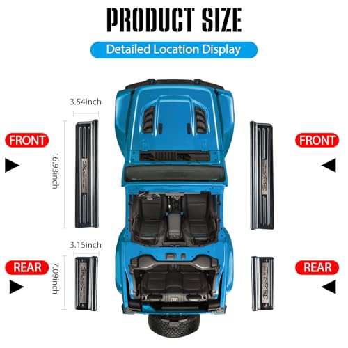 Rowa 304 Stainless Steel Door Sill Guards Compatible with Jeep Wrangler JL JLU 2018-2025 & Gladiator JT 2020-2025, Brushed Black Door Entry Guard Full Coverage - Image 5