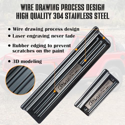 Rowa 304 Stainless Steel Door Sill Guards Compatible with Jeep Wrangler JL JLU 2018-2025 & Gladiator JT 2020-2025, Brushed Black Door Entry Guard Full Coverage - Image 4