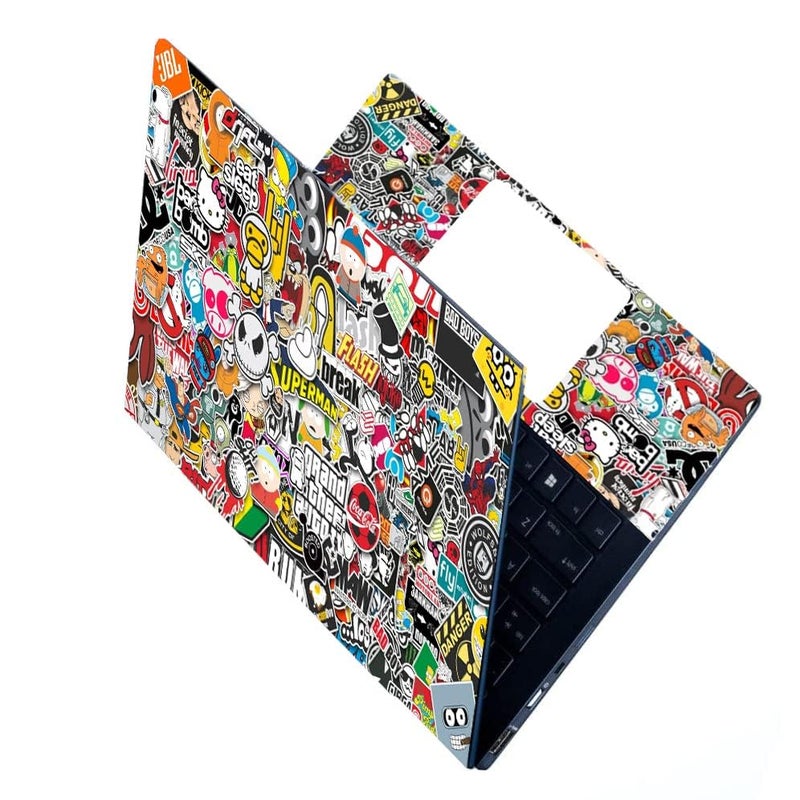 BAEYE Full Laptop Skin Stickers HD Quality Sticker for Laptops Upto 15.6" (Dustproof|Waterproof|Scratchproof|Reusable) - BE Cartoon FL - Image 1