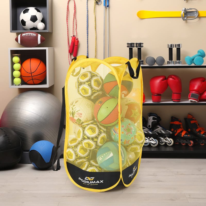 PodiuMax Pop Up Ball Storage Backpack & Organizer - Transport and Store Basketball, Football, Ping Pong and More, with Capacity up to 10kg - Image 3