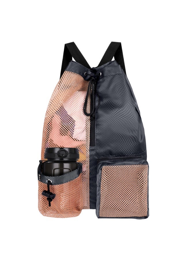 Mark Fairwhale Swim Bag Mesh Drawstring Backpack With Wet Pocket Beach Backpack For Swimming, Gym, And Workout Gear 
