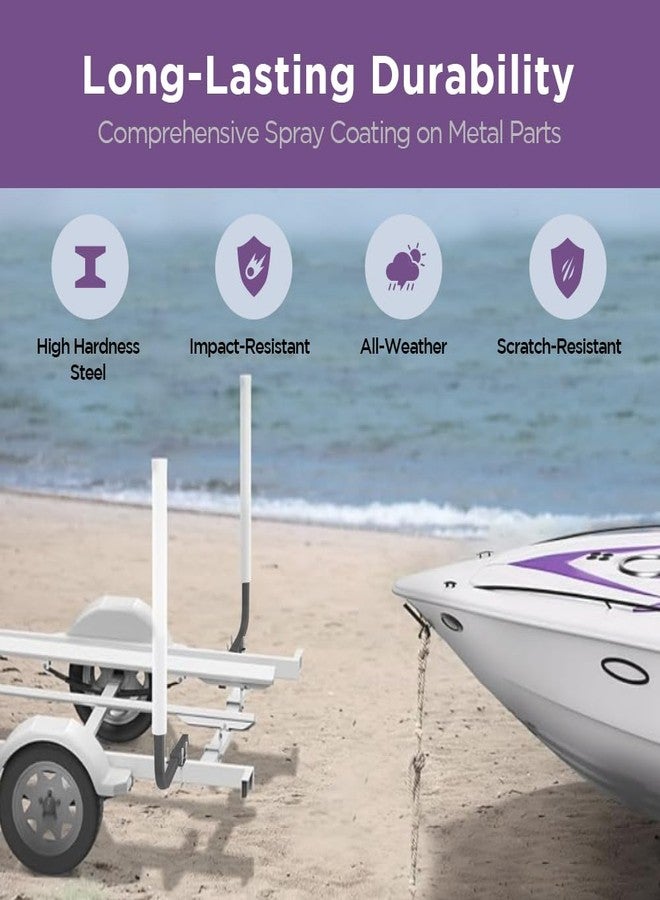 Sebnux Galvanized Steel Adjustable Boat Trailer Guide with PVC Pipes for Ski Boat Fishing Boat, Sailboat Trailer (White) - Image 3