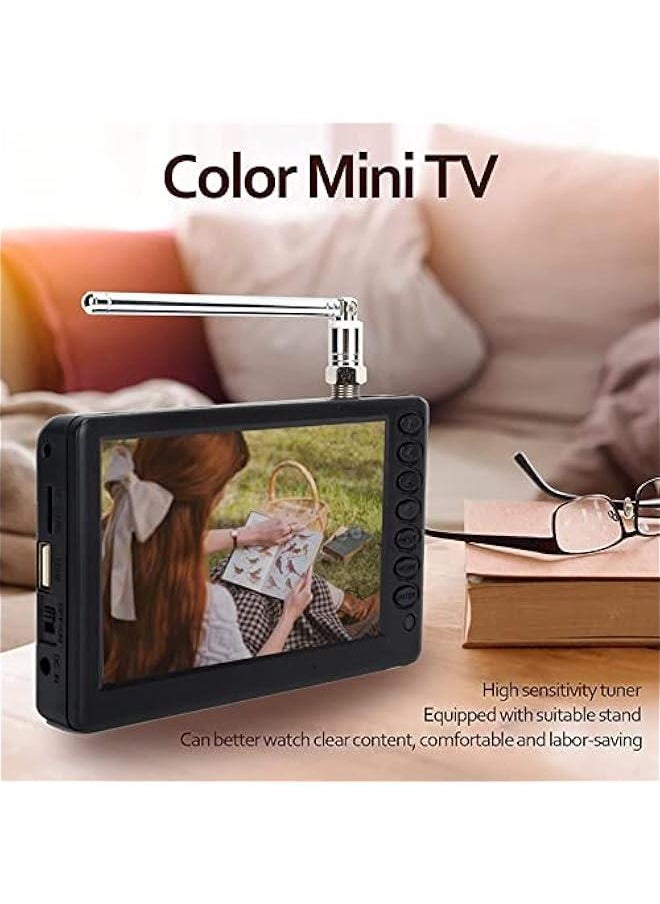 Generic 5 inch Portable TV, ATSC HD TFT LED Pocket Digital Television Mini TV, 1080P Digital TV with Remote Control, 1500mAh Rechargeable Battery, Support USB, TF Card, Small ATSC TV for Car Camping Kitchen  - Image 2