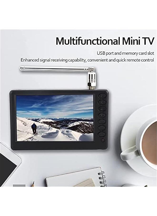 Generic 5 inch Portable TV, ATSC HD TFT LED Pocket Digital Television Mini TV, 1080P Digital TV with Remote Control, 1500mAh Rechargeable Battery, Support USB, TF Card, Small ATSC TV for Car Camping Kitchen  - Image 3