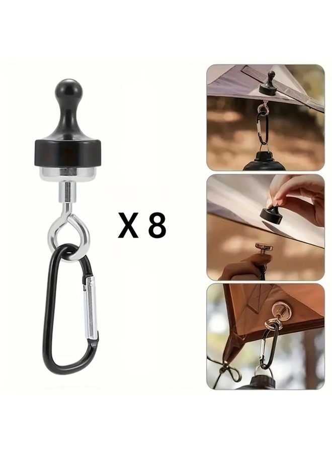 8pcs Heavy Duty Magnetic Ceiling Hooks for Outdoor Camping Tents Gear Installation - Image 1