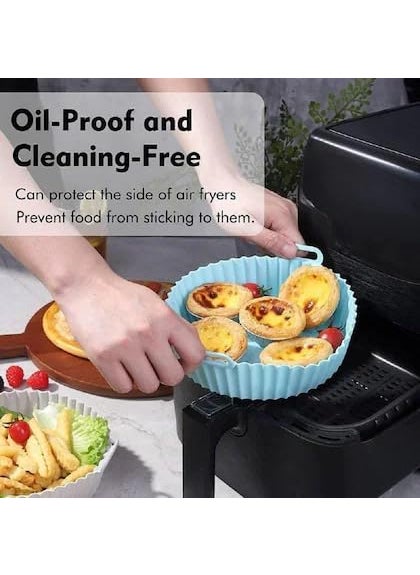 LEKORED LEKORED 6Pcs Different Size Air Fryer Silicone Liners Food Grade NonStick Accessories Reusable Basket Kitchen Air Fryers Oven Accessories Round Tray Pack of 6 Multicolor  - Image 5