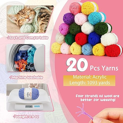 Aeelike Learn to Crochet Kits for Beginner, Crochet Starter Kit with Everything,1093 Yards Acrylic Yarn for Crocheting, 78pcs Crochet Set and Step-by-Step Instruction for Beginners Tote Storage Bag - Image 3
